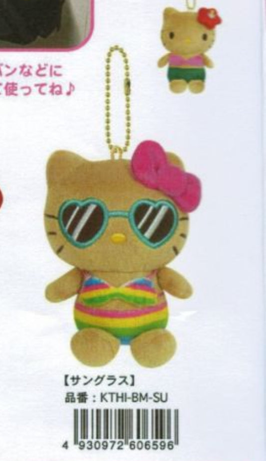(10月到貨)Hello Kitty 曬黑心心太陽眼鏡公仔掛飾