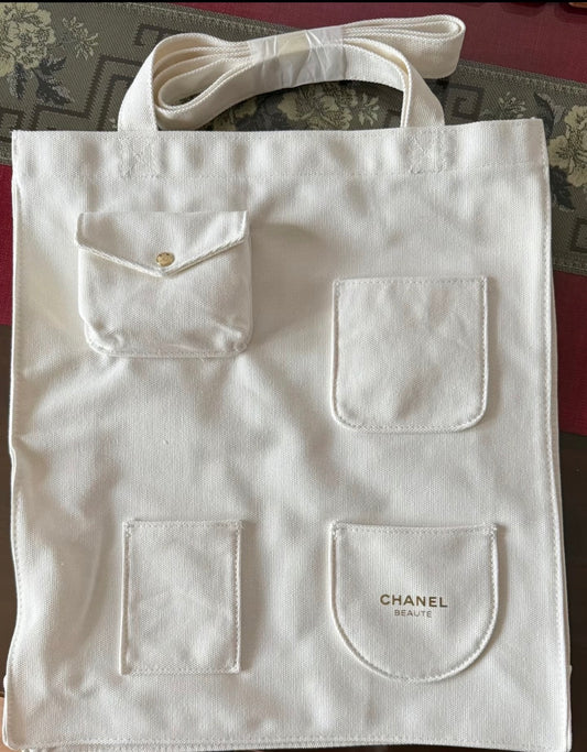 Chanel VIP會員限定生日贈品 白色帆布手提袋