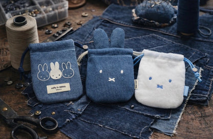 Miffy 韓國首爾限定 Denim牛仔布收納束口袋/迷你索繩袋