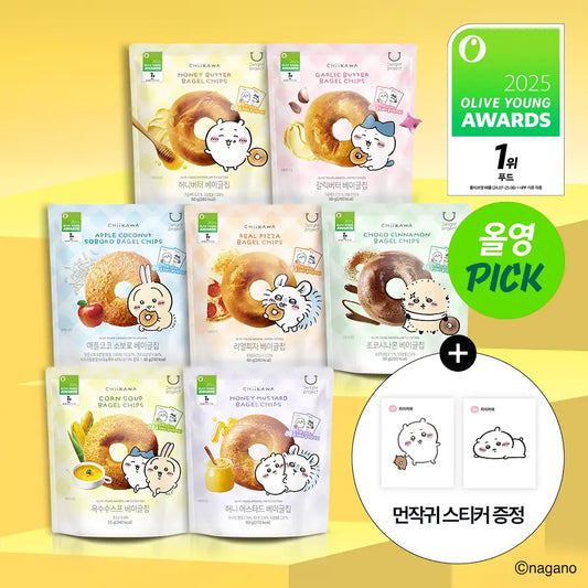 韓國 Delight Project 低卡Bagel脆片 Chiikawa x Olive Young 附送Die-Cut貼紙