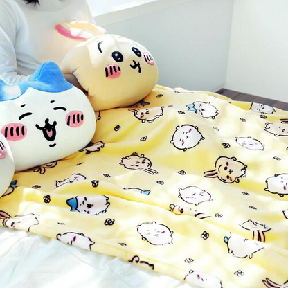 韓國Chiikawa 黃色花花毛毯 140x100cm