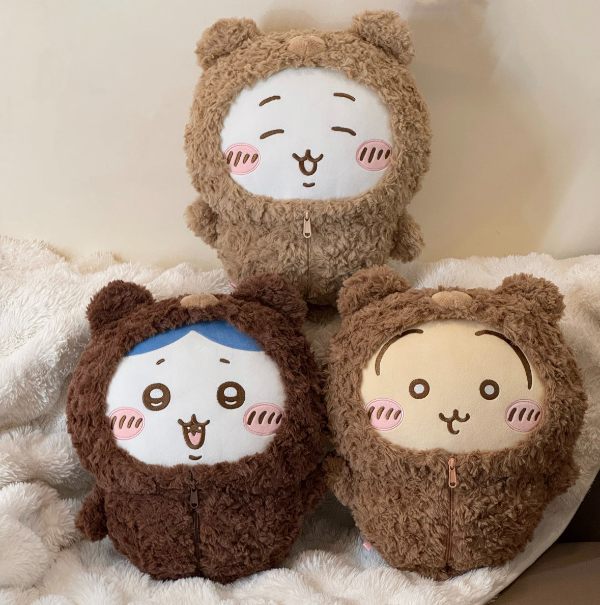 Miniso x Chiikawa 毛絨絨系列 小熊拉鍊公仔