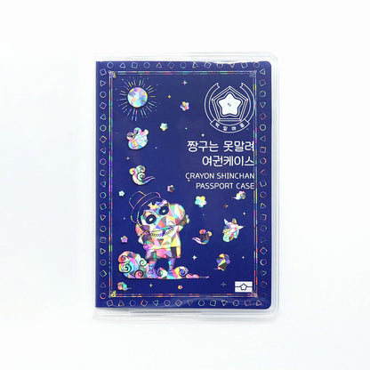 韓國限定 蠟筆小新 閃閃透明護照套