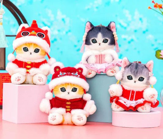 Mofusand新年限定中國獅子/華服造型貓公仔掛飾