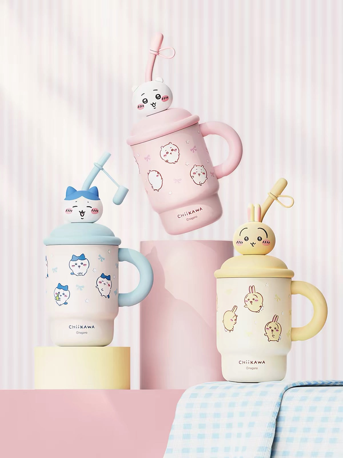 Miniso x Chiikawa 500mL 迷你奶茶保溫保冷杯連吸管