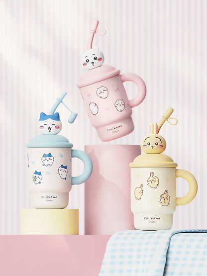 Miniso x Chiikawa 500mL 迷你奶茶保溫保冷杯連吸管