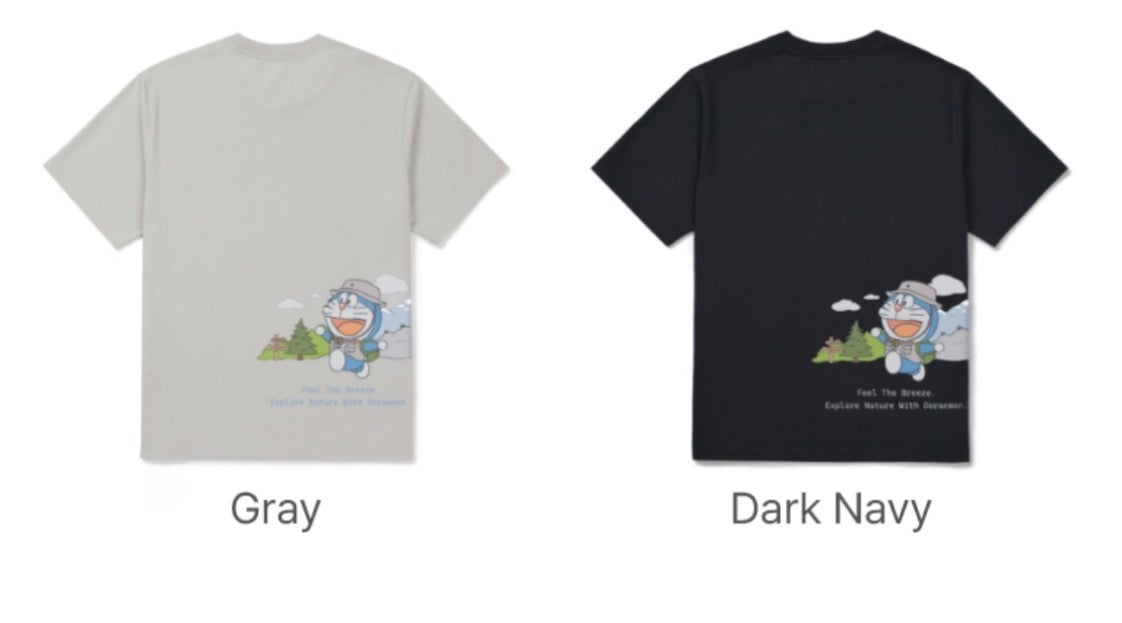 多啦A夢 x Snow Peak 韓國限定成人T-Shirt 去露營款￼