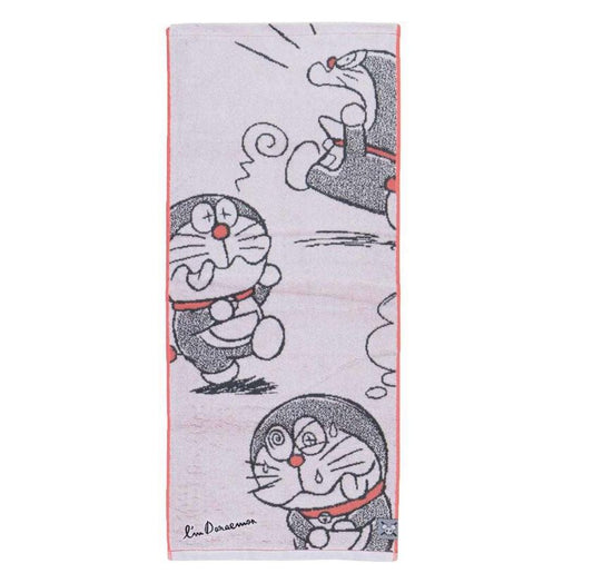 Doraemon 哆啦A夢無撚糸有機棉緹花長毛巾 鼠灰色 日本丸眞