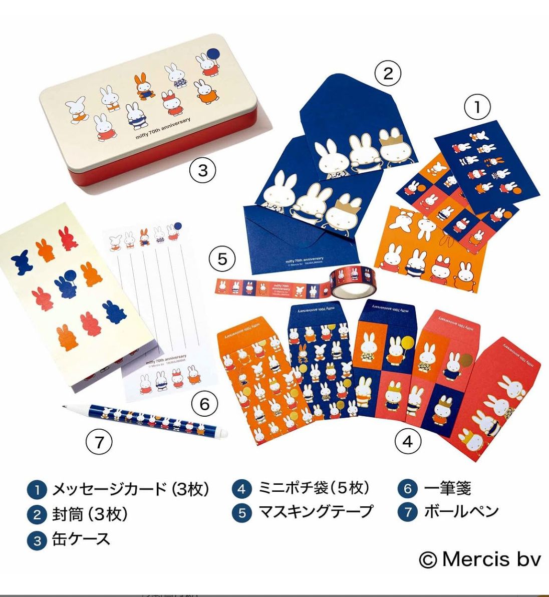 (5月中到貨) Miffy70th鐵盒文具套裝