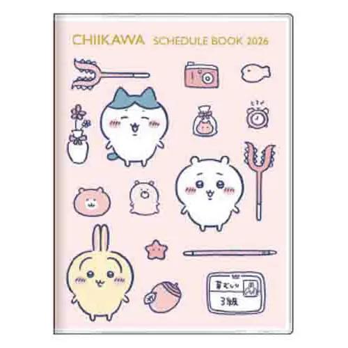 (9月到貨)Chiikawa 2025 A6 三主 Schedule Book - 粉紅色