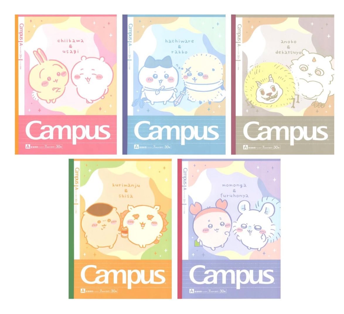 Chiikawa x Campus 筆記簿5本套裝 第3彈 B款