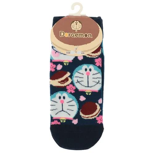 多啦A夢櫻花黑色短襪23-25cm