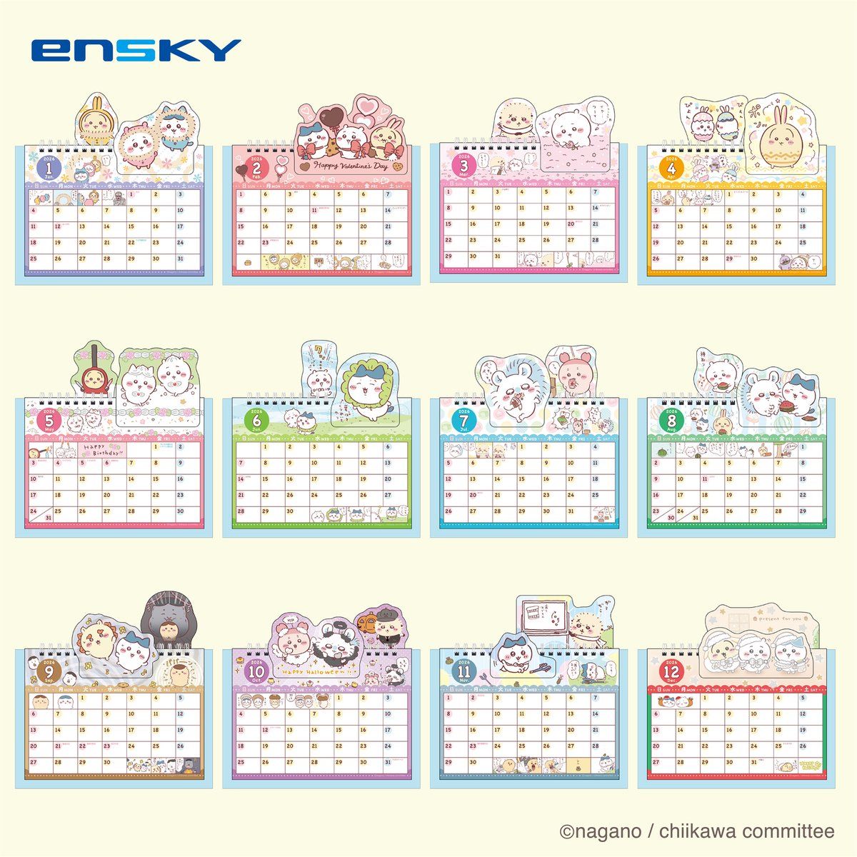 (12月中到貨)2026 Chiikawa Pop Up 月曆
