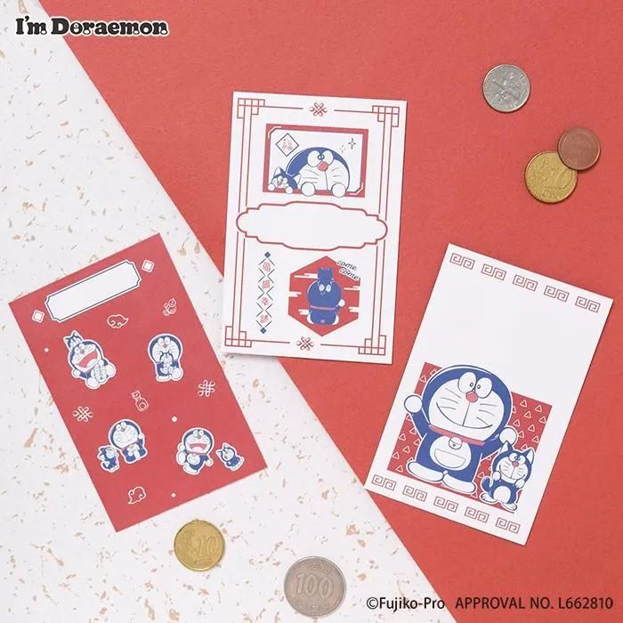 Flowering 多啦A夢來來貓利是封 3款各一包