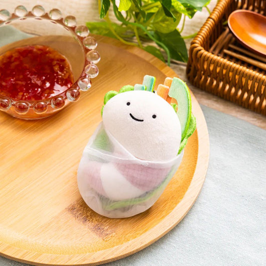 小白虎與黑虎蝦 春卷蝦公仔公仔掛飾