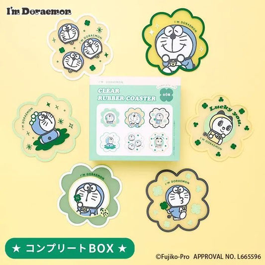 Flowering 多啦A夢 四葉草Rubber杯墊