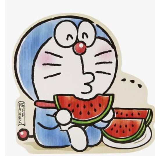 多啦A夢夏季吃西瓜明信片