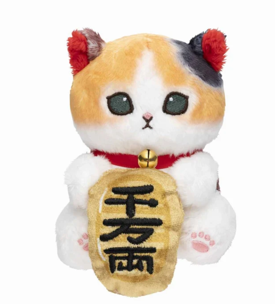 Mofusand 招財貓造型公仔 (千萬両/抱鯛魚)