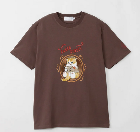 Mofusand 環遊世界之旅系列 偵探貓啡色T-Shirt