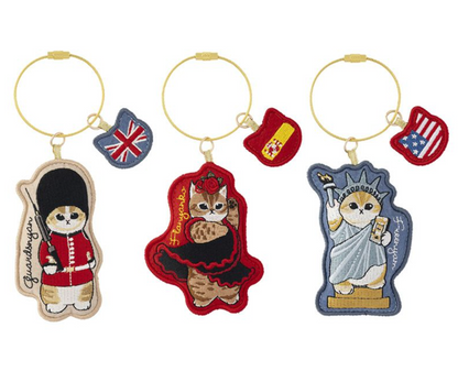 Mofusand 環遊世界之旅系列 刺繡鎖匙扣