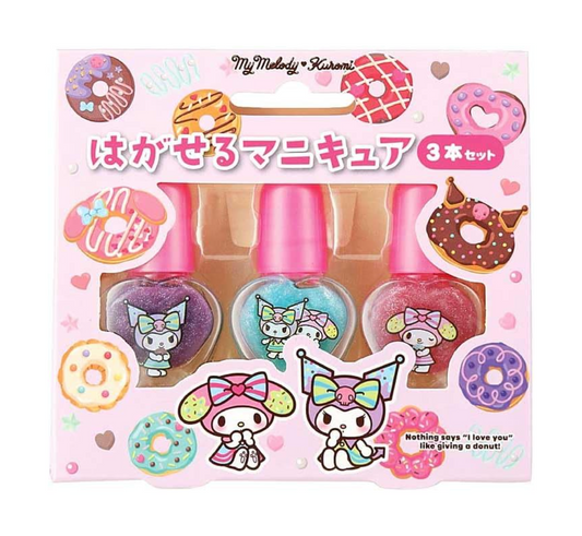 Sanrio Kuromi 水性易撕指甲油3枝套裝