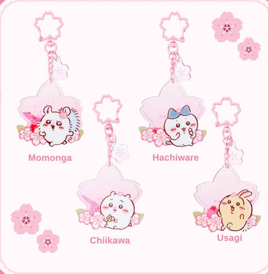 Miniso Chiikawa 櫻花流沙鎖匙扣