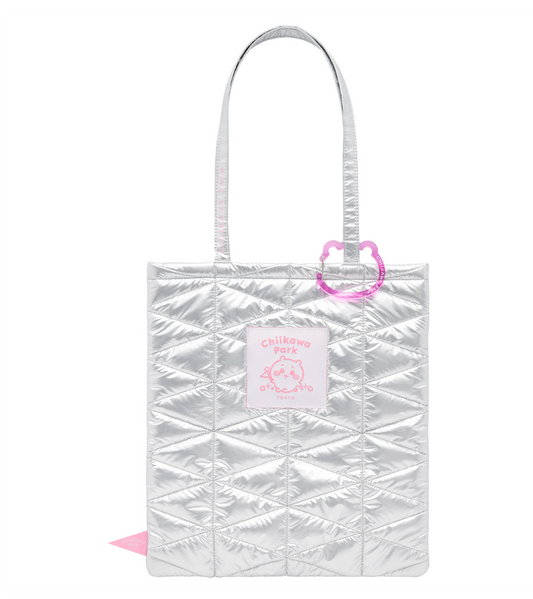 (9月底到貨)Chiikawa Park 絎縫手提袋Tote Bag 銀色