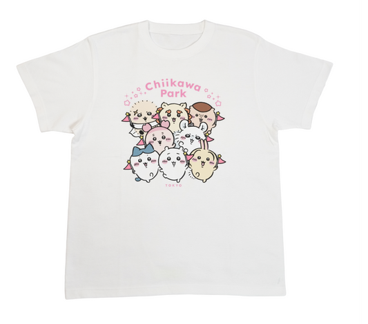 (9月底到貨)Chiikawa Park 短衫T-shirt 全角色白色