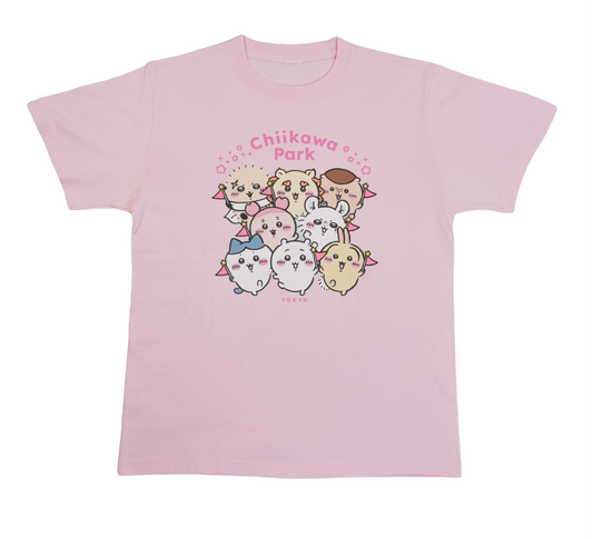 (9月底到貨)Chiikawa Park 短衫T-shirt 全角色粉紅色