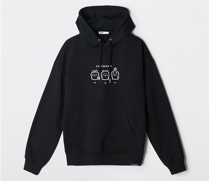 Chiikawa x Spao 連帽衛衣Hoodie 黑色三主