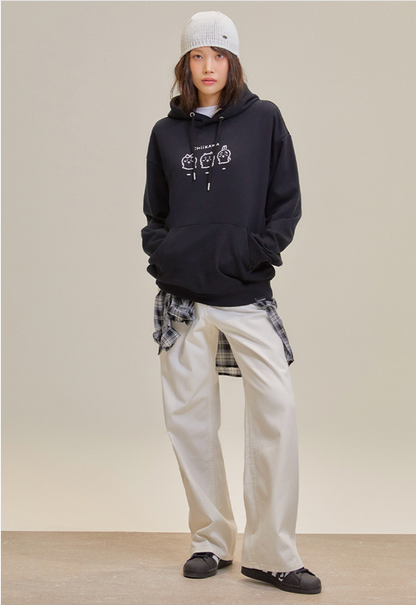 Chiikawa x Spao 連帽衛衣Hoodie 黑色三主