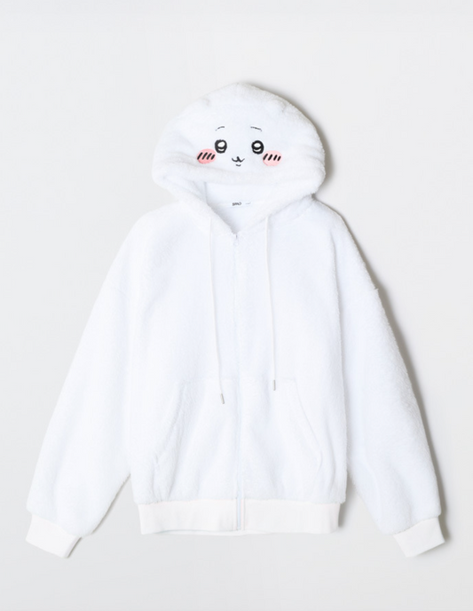 Chiikawa x Spao 毛絨連帽拉鍊外套 小可愛