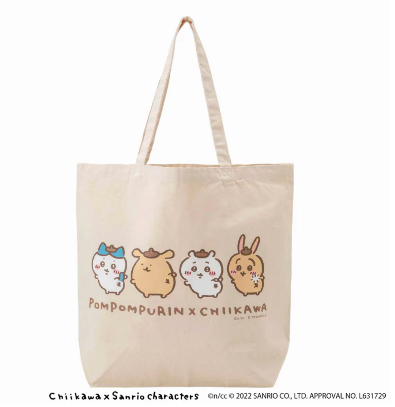 Chiikawa x Sanrio Characters 大手提袋Tote Bag (布甸狗&三主)