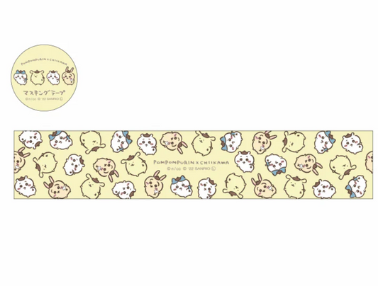 Chiikawa x Sanrio Characters MT紙膠帶 (布甸狗&三主)