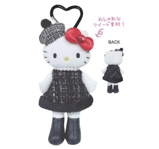 Hello Kitty 復刻版長腿公仔掛飾 珠鏈黑裙冬裝貴婦