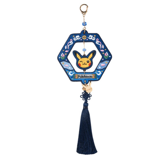 Pokémon Store 韓國限定 傳統系列 刺繡鎖匙扣吊飾(比卡超)