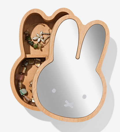 Miffy 荷蘭Hema限定 木製首飾盒連鏡