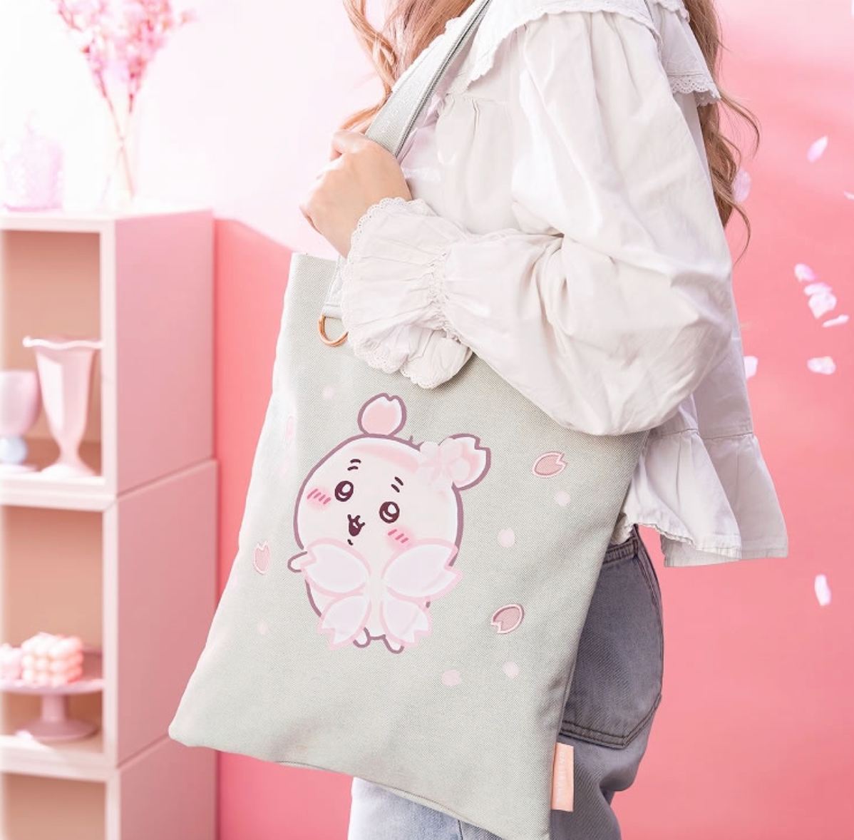 Chiikawa 古本屋櫻花仙子系列 牛仔Tote Bag