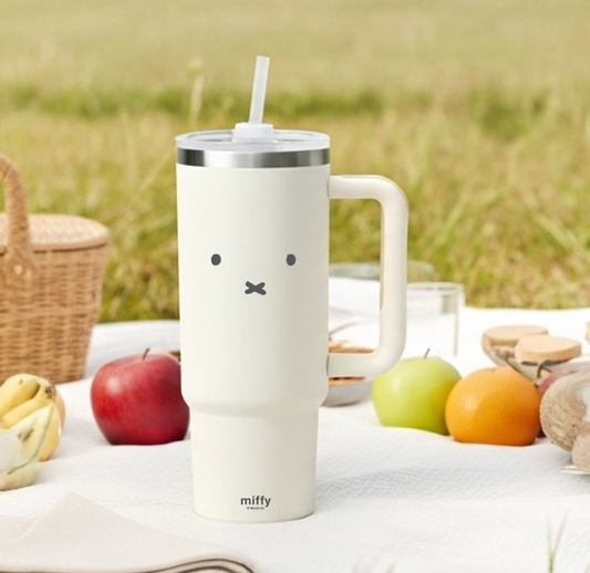 Miffy 韓國限定 超大容量不鏽鋼保溫保冷隨行杯(經典白色)