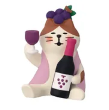 (8月預訂)Concombre 紅酒貓公仔