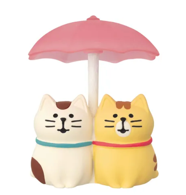 (5月預訂)Concombre 雨傘貓雙人公仔