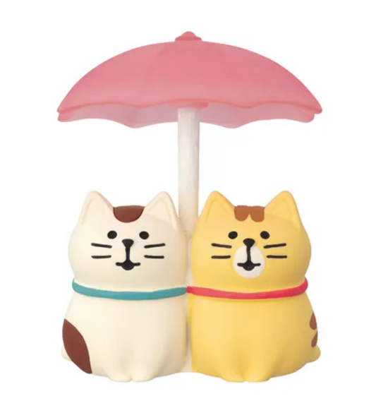 (5月預訂)Concombre 雨傘貓雙人公仔