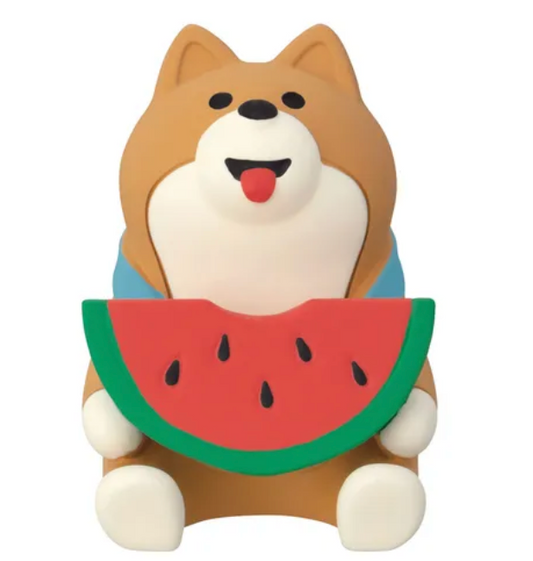 (6月預訂)Concombre 夏日水果系列 西瓜柴犬公仔