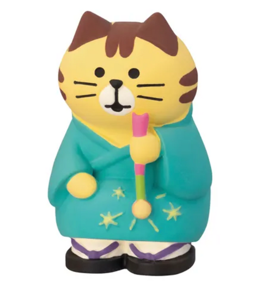 (6月預訂)Concombre 煙花祭典款 花火藍色浴衣貓公仔