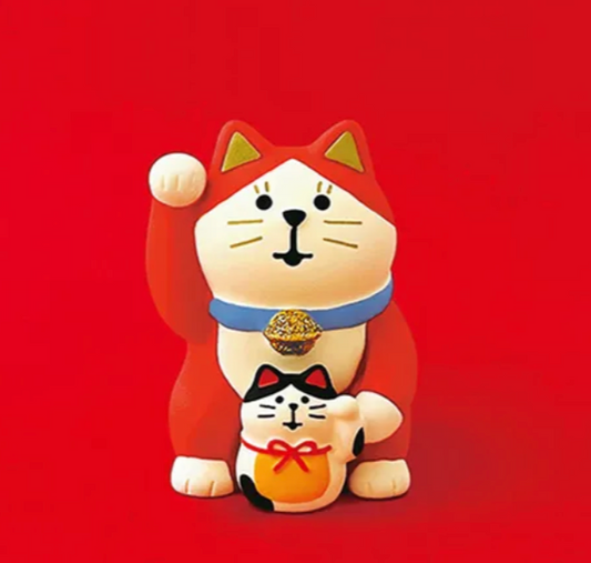 (6月預訂)Concombre 開運招財貓公仔（紅色款）