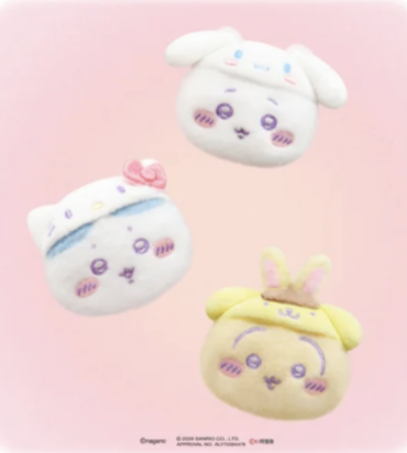 Chiikawa x Sanrio Miniso 大頭毛絨徽章