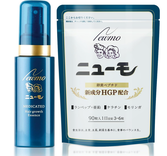 【日本直送】Neumo 內外兼修強效生髮套裝（強效育髮精華 75ml + 專利HGP膠囊 90粒/袋）｜一個月完美體驗・內服外用雙管齊下