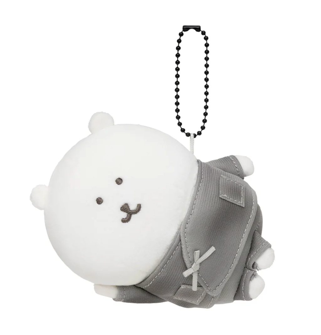 Nagano 素描風作務衣白熊自嘲熊公仔掛飾