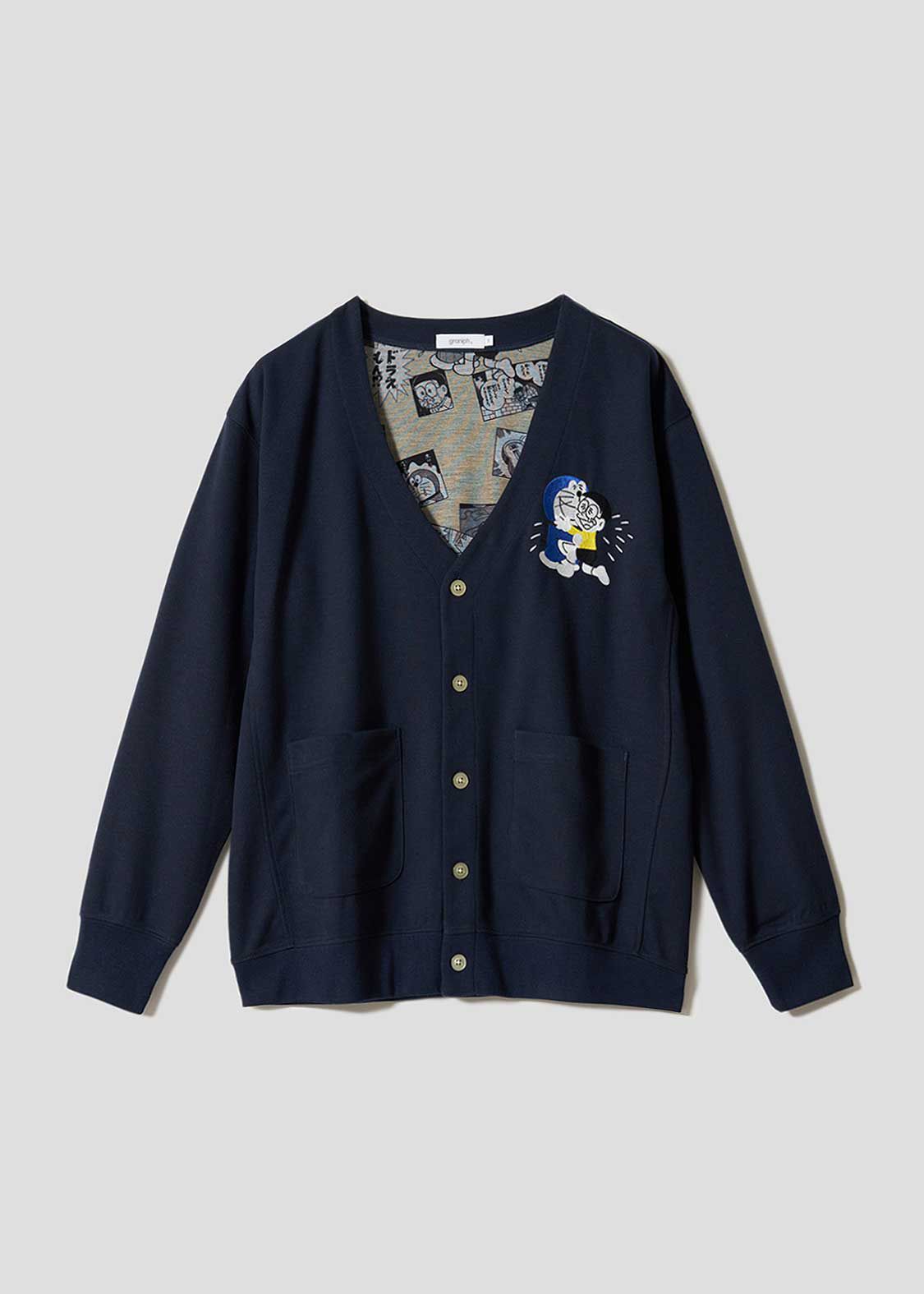 Graniph × 多啦A夢 刺繡開襟衛衣外套