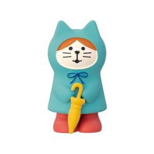 (5月預訂)Concombre 雨天斗篷貓公仔（藍色）